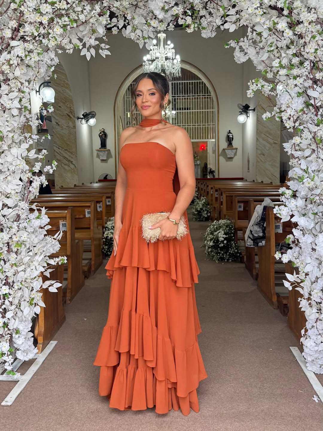 Vestido Bárbara Terracota - Vestido para festa - Sampaio Atelier Teresina