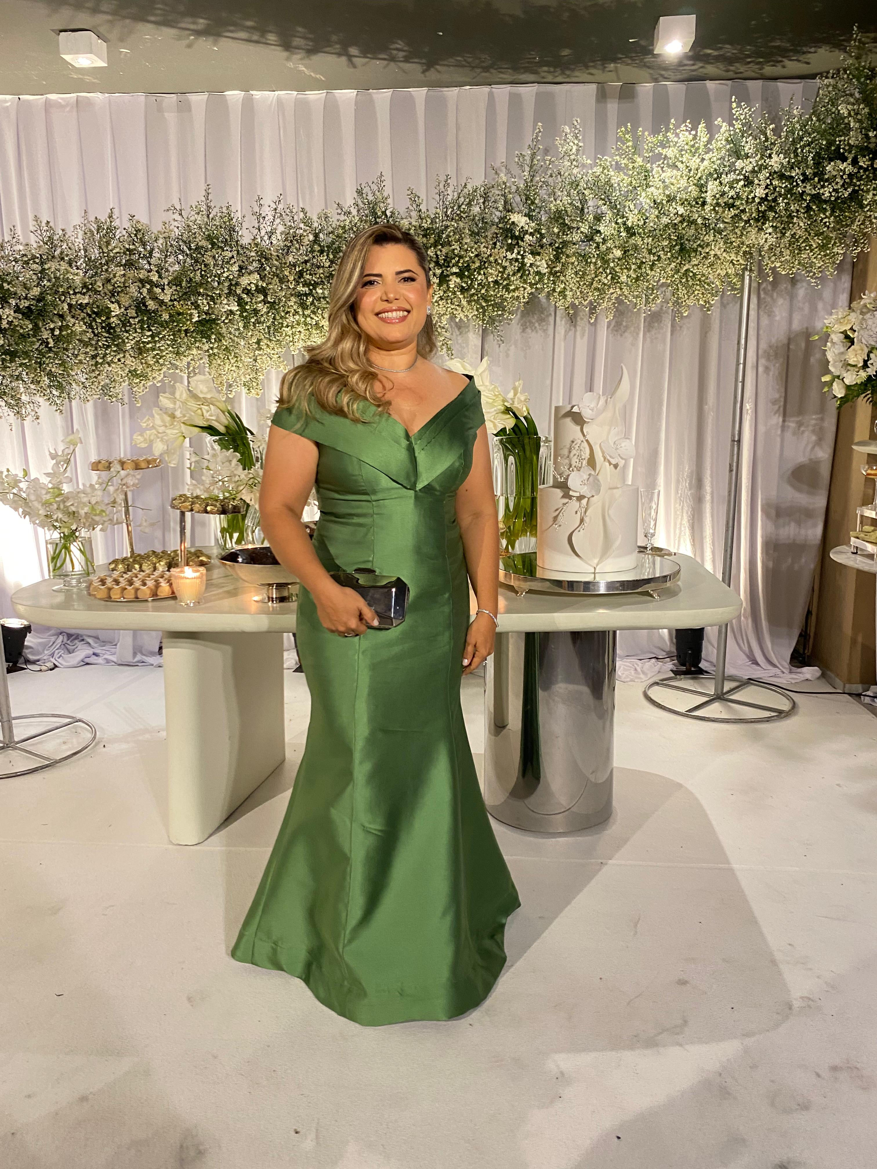Vestido Tici Verde - Verde para festa - Sampaio Atelier Teresina