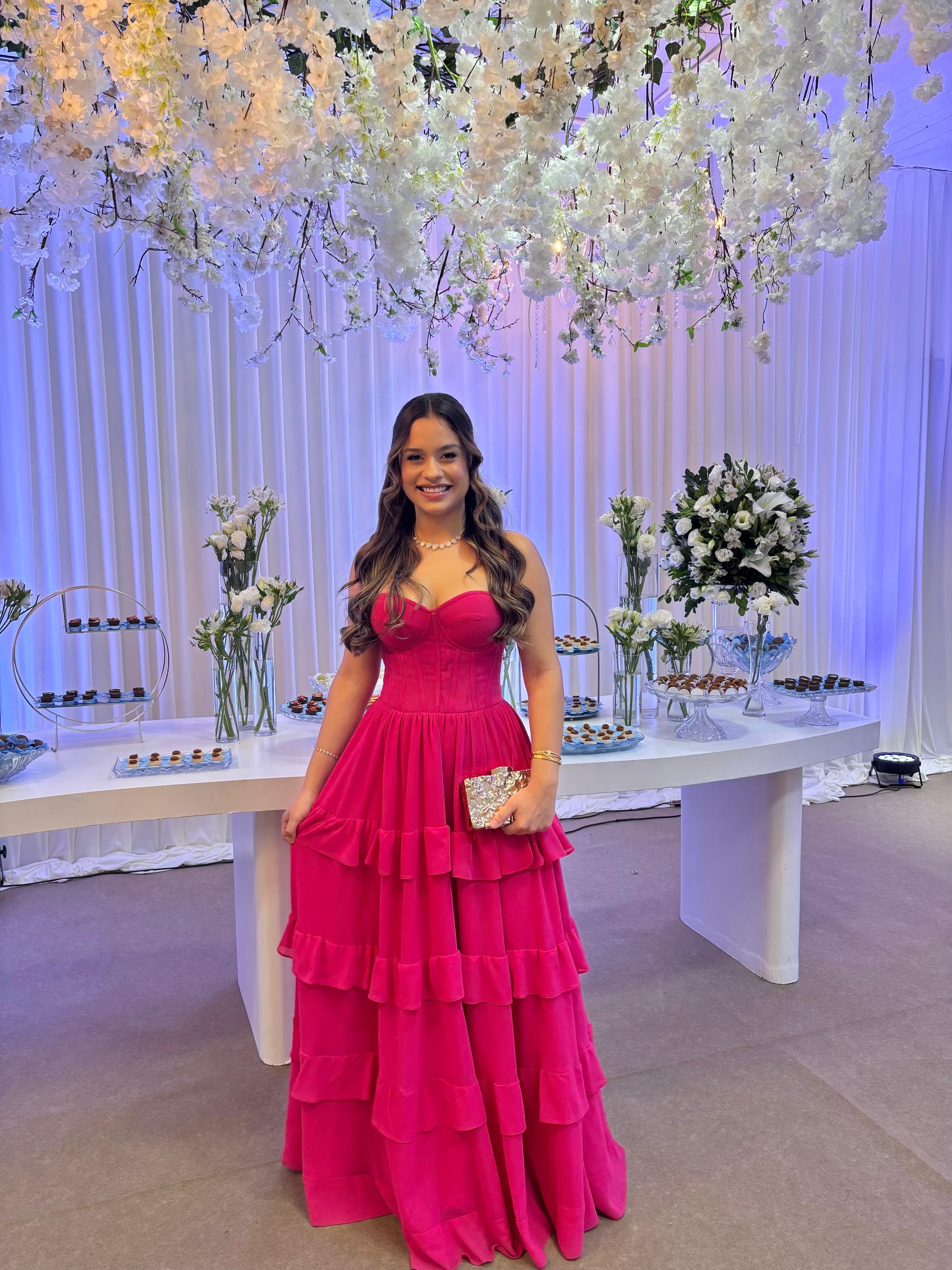 Vestido Vitória Rosa - Vestido para festa - Sampaio Atelier Teresina