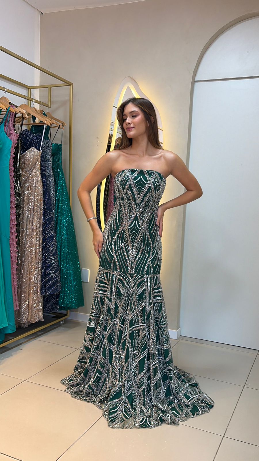 Vestido Pérola Verde - Vestido para festa - Sampaio Atelier Teresina