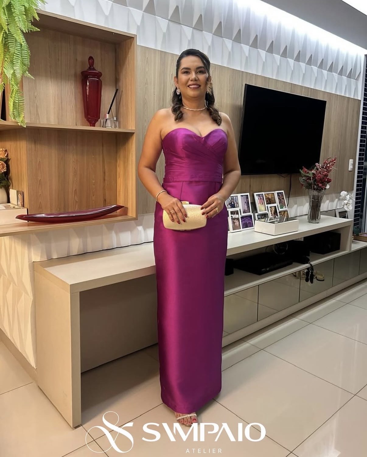 Vestido Zibeline Fúcsia - Vestido para festa - Sampaio Atelier Teresina