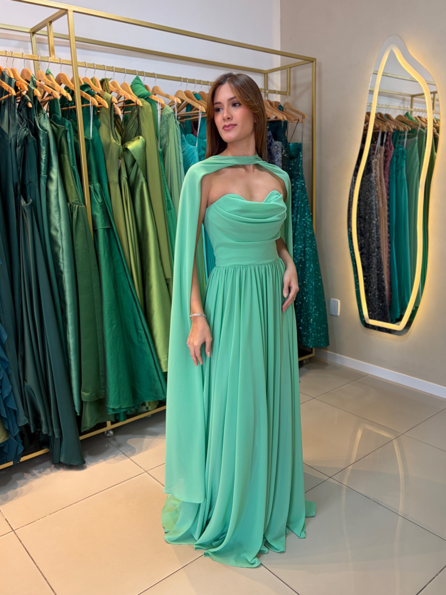 Vestido Patrícia Verde - Vestido para festa - Sampaio Atelier Teresina