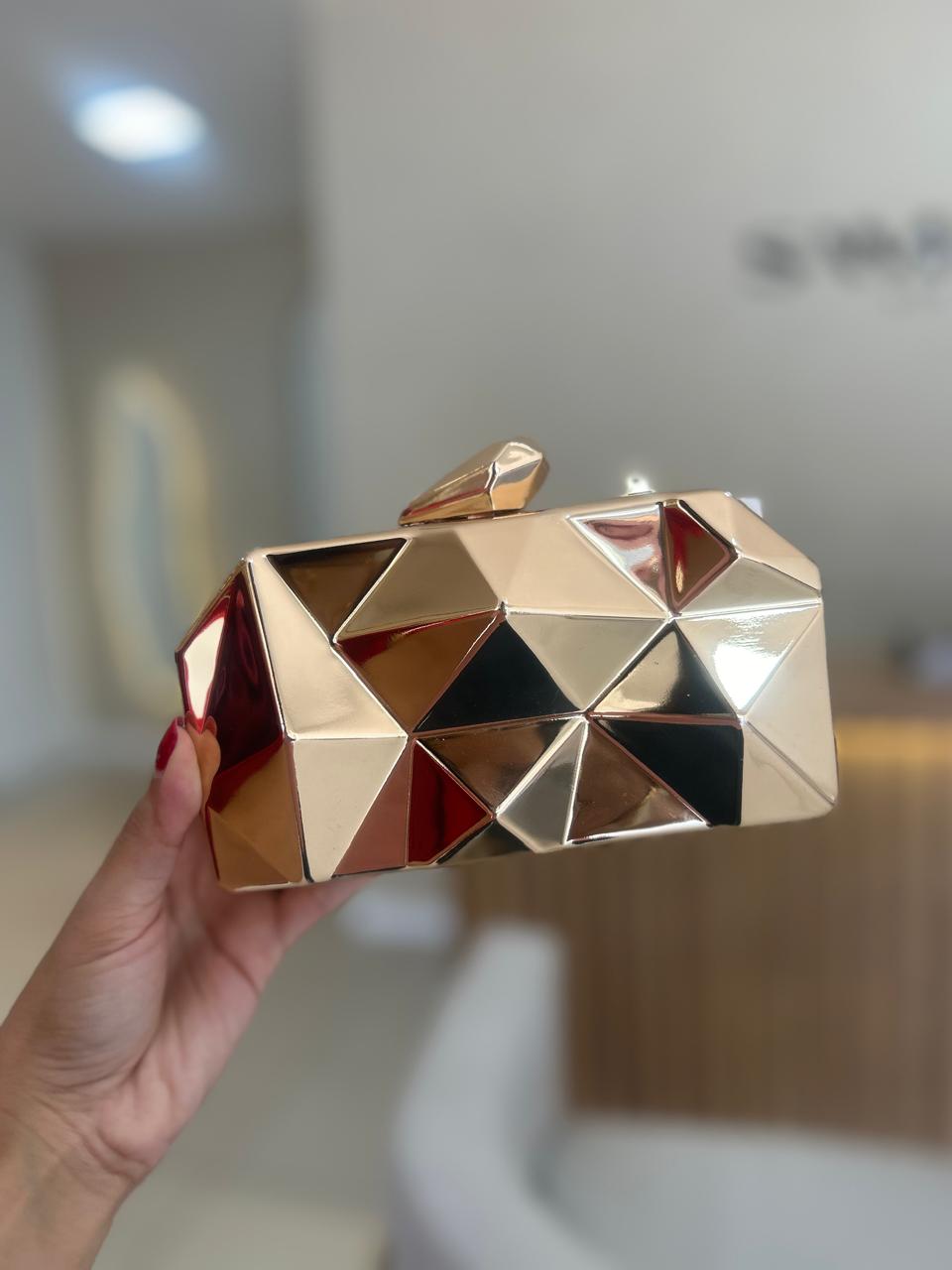 Bolsa Diamente Dourada - Clutchs para festa - Sampaio Atelier Teresina