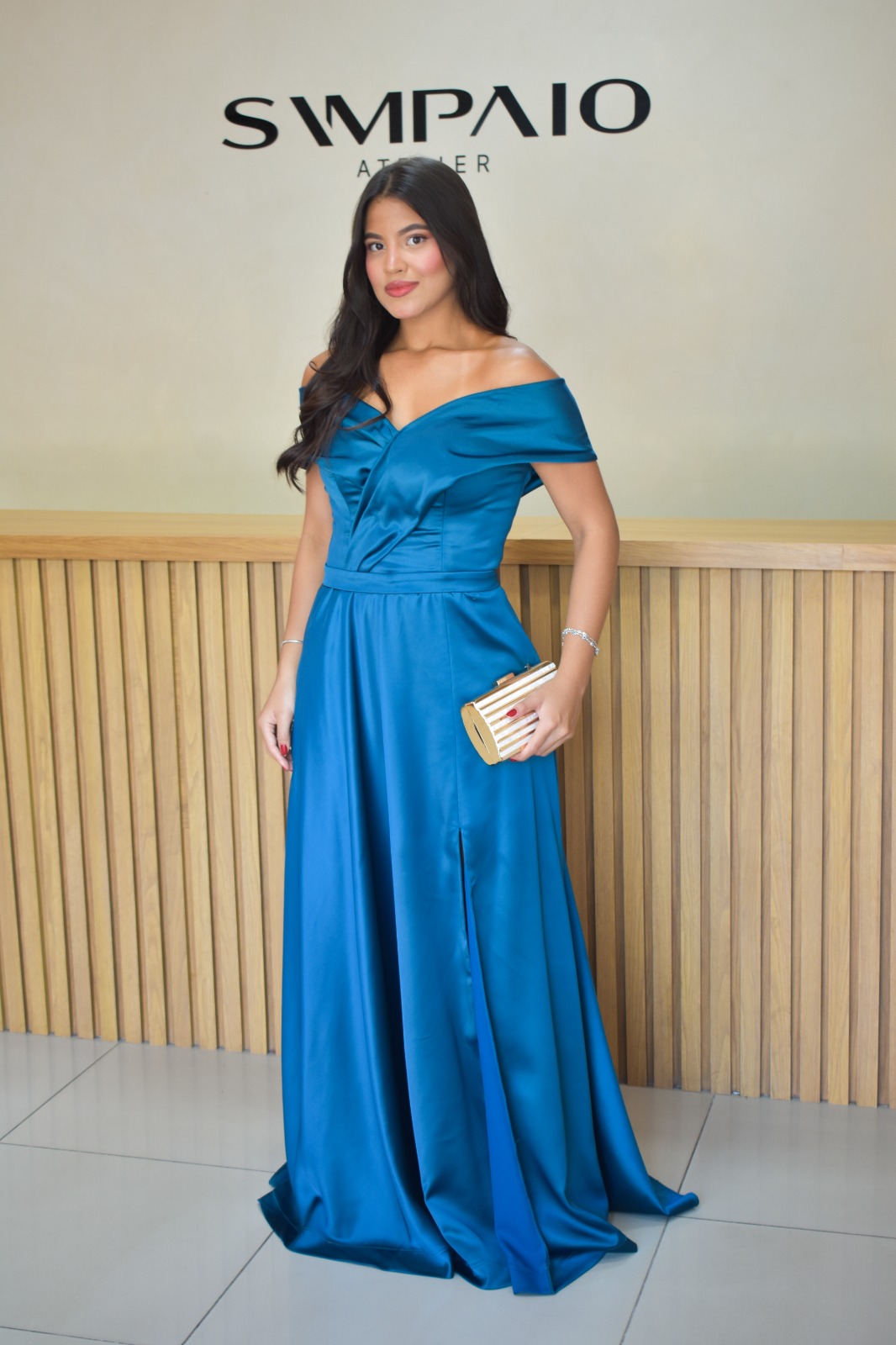 Vestido Nanda Petróleo - Vestido para festa - Sampaio Atelier Teresina