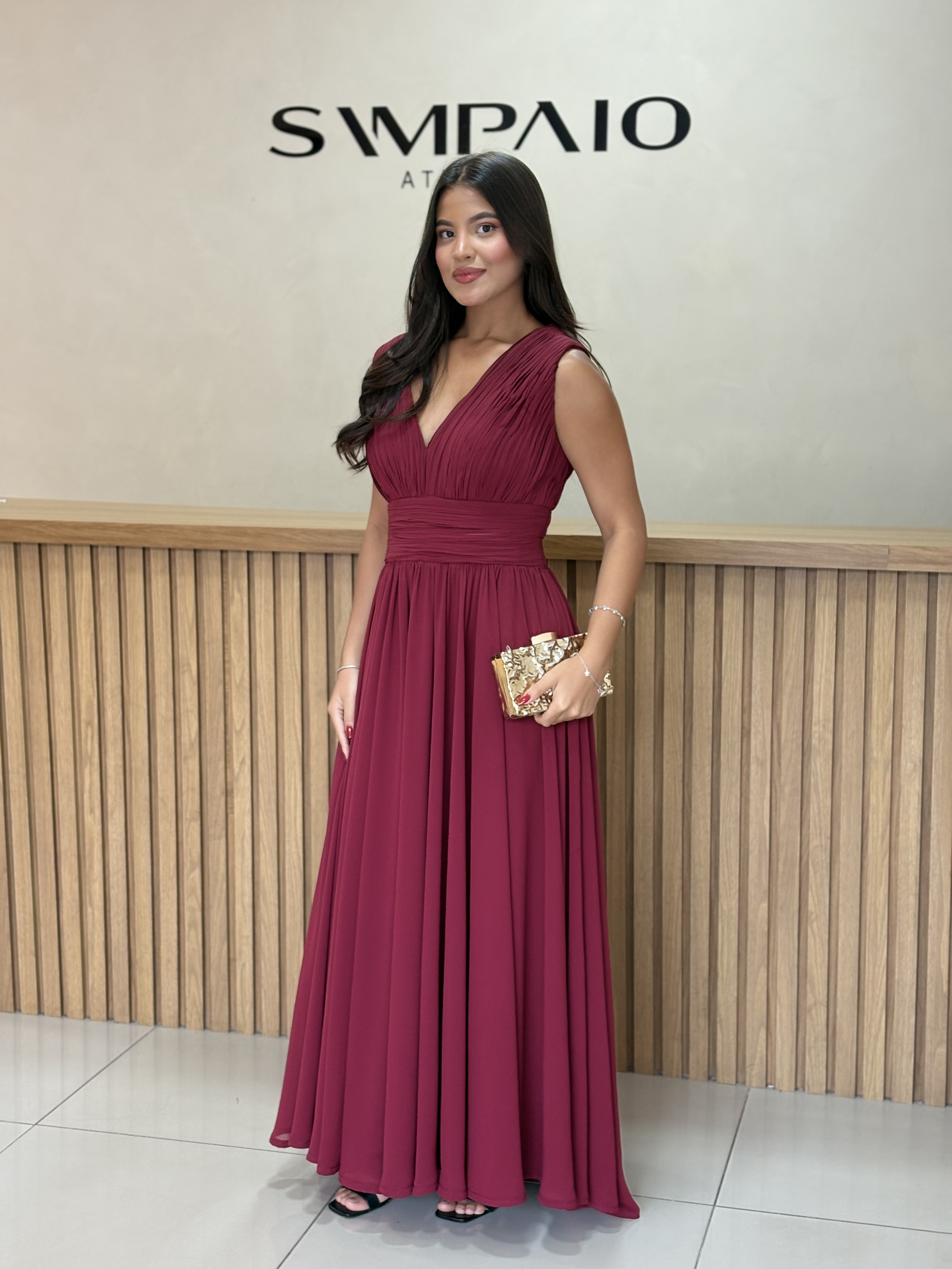 Vestido Ana Marsala - Vestido para festa - Sampaio Atelier Teresina